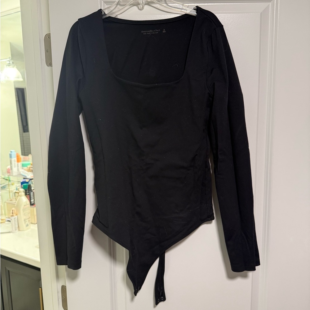 Abercrombie & Fitch Black Long Sleeve Bodysuit